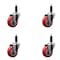 Service Caster 3.5'' SS Red Poly Wheel Swivel 1'' Expanding Stem Caster Set, 4PK SCC-SSEX20S3514-PPUB-RED-1-4 - alternate 1